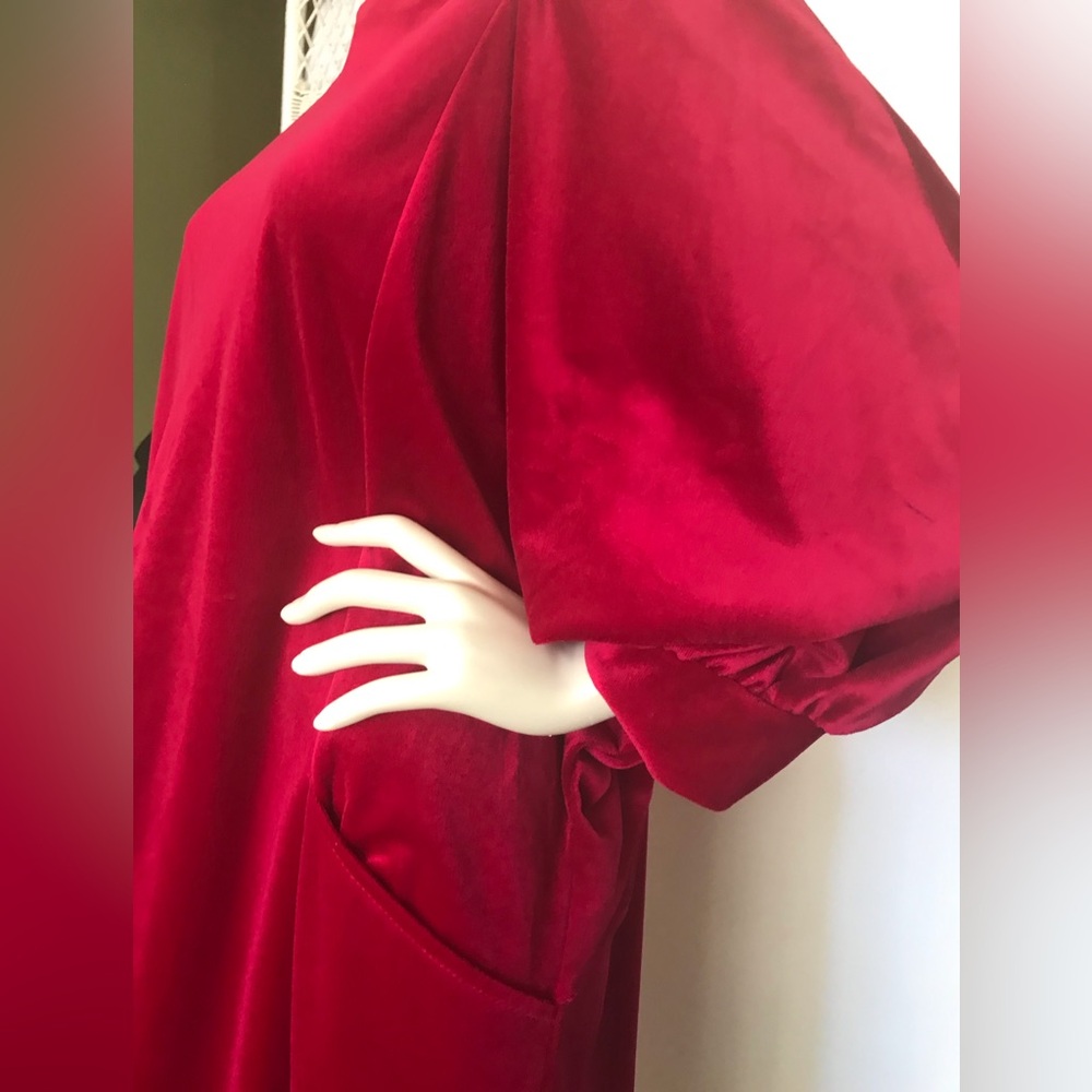 Vintage 70’s red velvet maxi dress